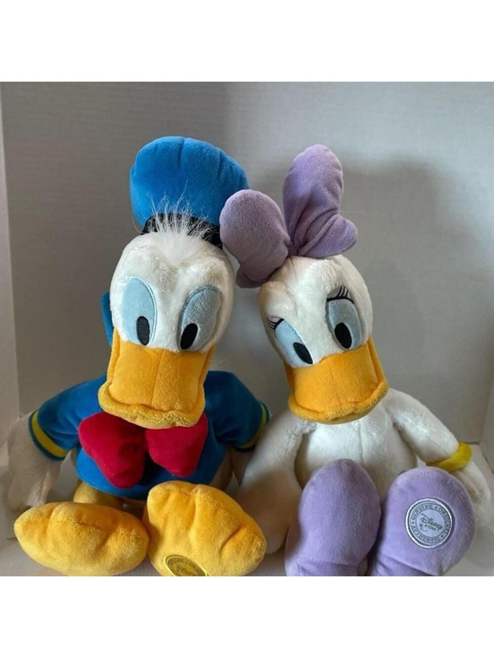 Disney Store Donald Duck and Daisy Duck. 19" Plush Stuffed Animals. Disney Bran